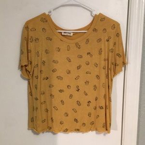 Mustard cactus crop top